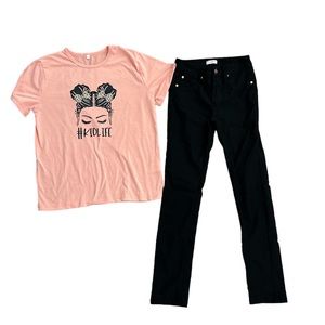 Girls jeggins and top (10)